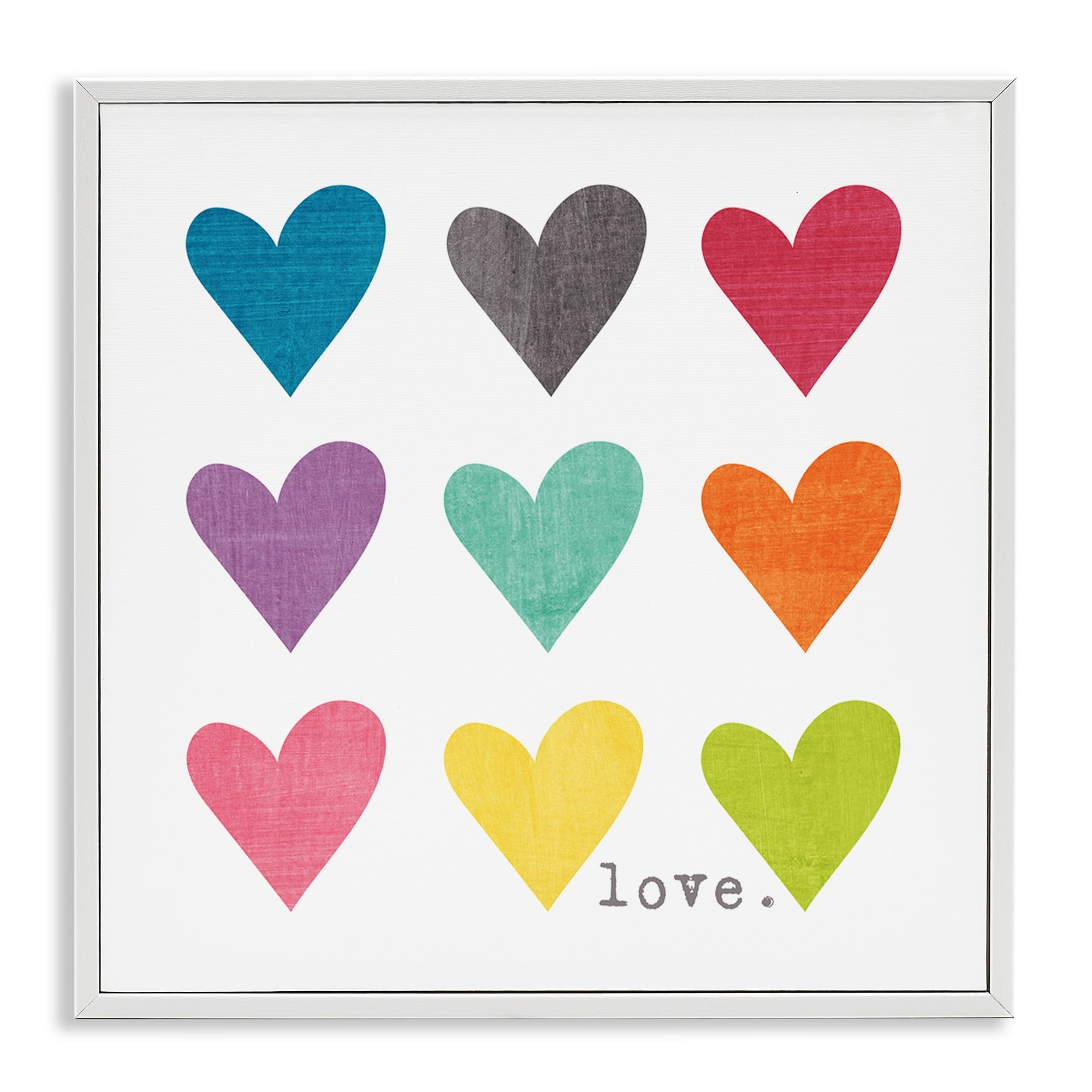 Stupell Industries Watercolor Cute Hearts Love, 12 x 12,Design by Alli Rogosich