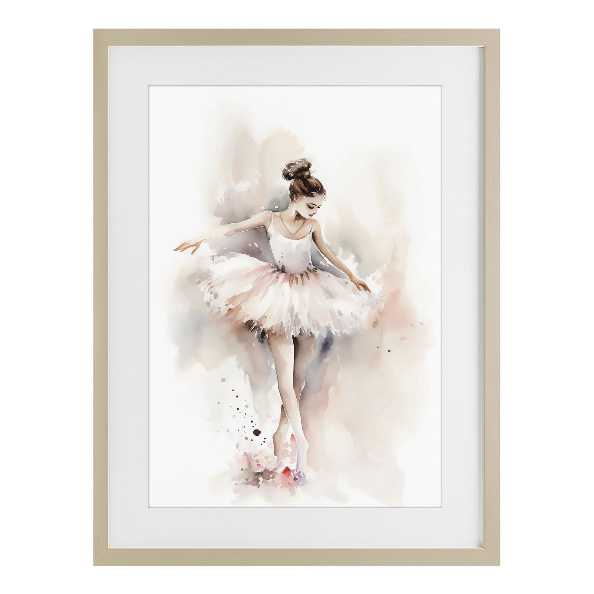 Stupell Industries Watercolor Dancer Pose Birch Framed Print Under Glass, design by Creative Studio