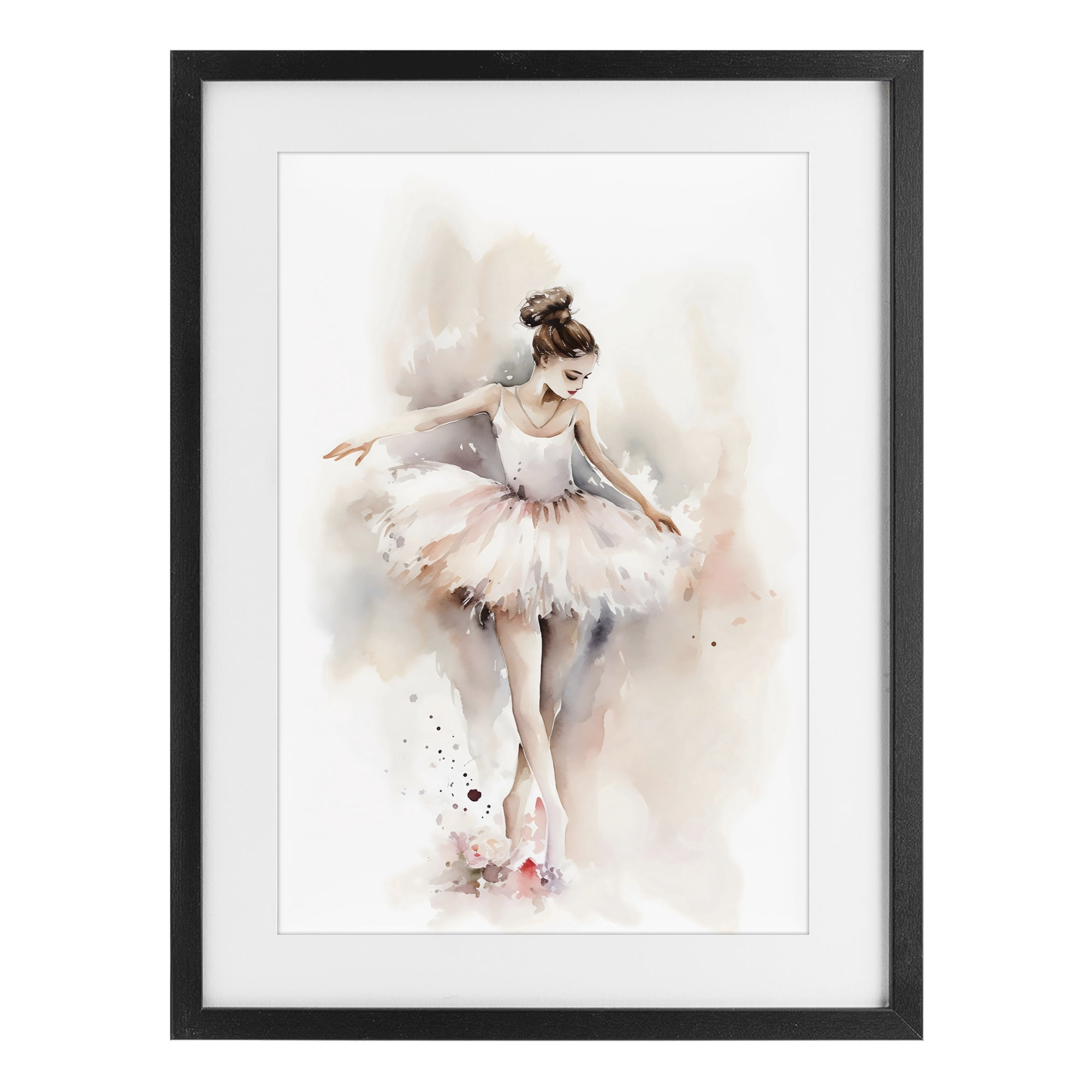 Stupell Industries Watercolor Dancer Pose Black Framed Print Under Glass, design by Creative Studio