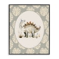 thumbnail image 1 of Stupell Industries Eclectic Watercolor Dinosaur Monstera Border Black Framed Giclee Art, 11 x 14, by LSR Design Studio, 1 of 8