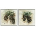 thumbnail image 1 of Stupell Industries Watercolor Drawing Pine Cones Plants & Flowers Painting Gray Framed Art Print Wall Art, 24 x 24, Set of 2, 1 of 2