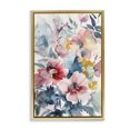 thumbnail image 1 of Stupell Industries Watercolor Floral Bunch Gold Framed Floater Canvas Wall Art design by 1x, 25 x 17, 1 of 9
