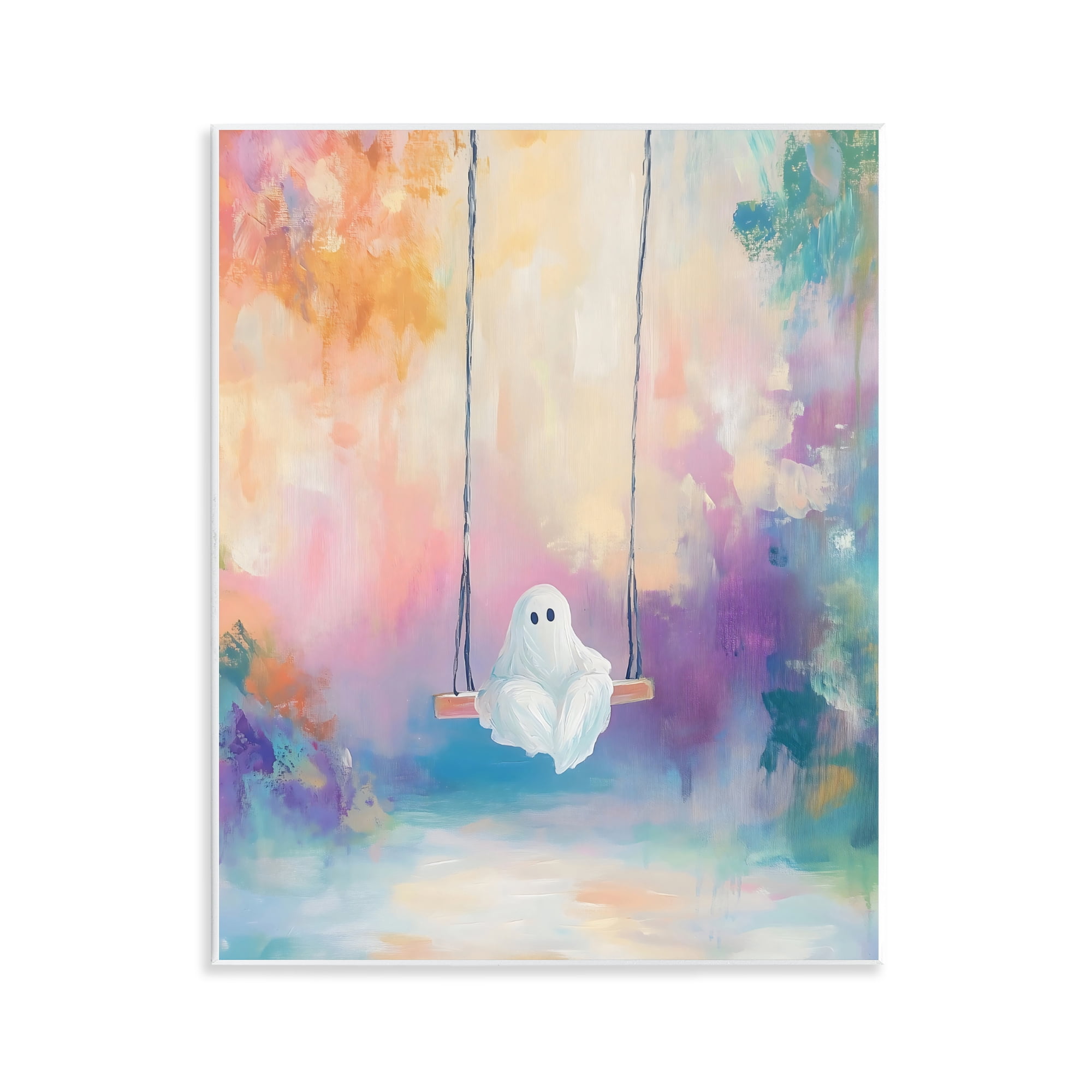 Stupell Industries Watercolor Ghost on Swing Wall Plaque Art, design by The Prints Vibe
