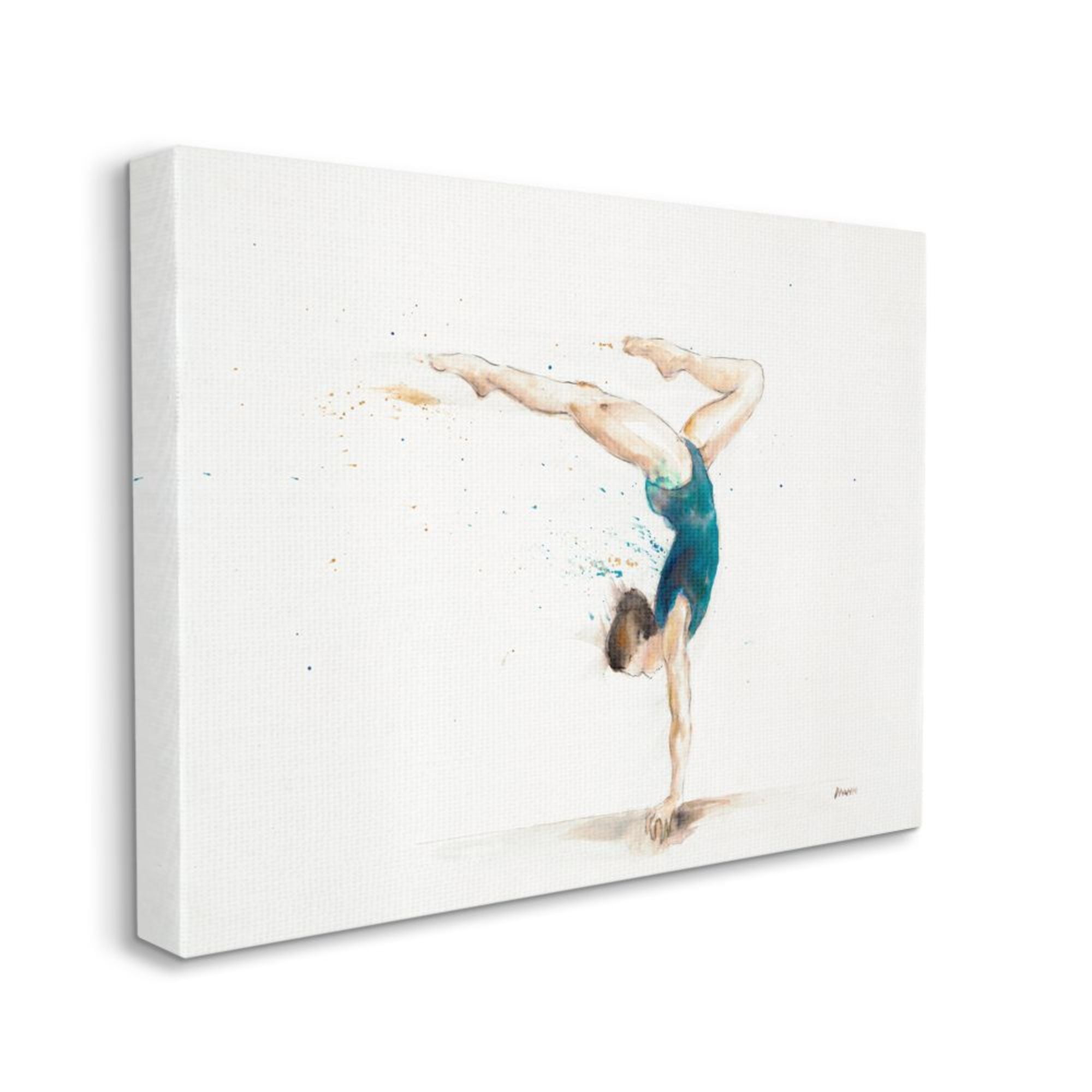 Stupell Industries Watercolor Gymnast Handstand Pose Female Athlete Design by Third and Wall, 24" x 30"
