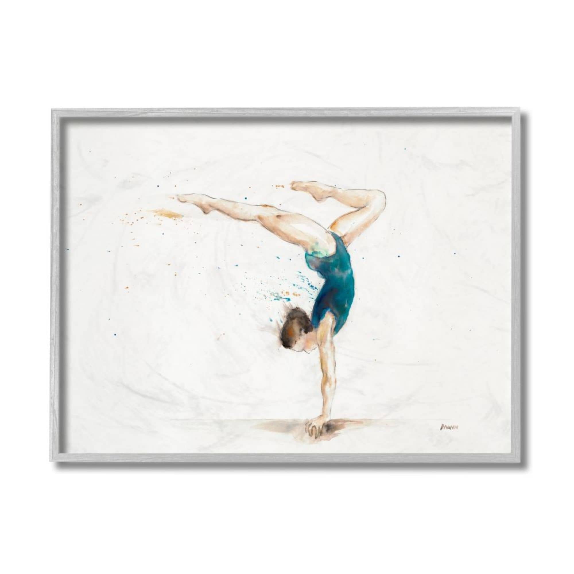 Stupell Industries Watercolor Gymnast Handstand Pose Female Athlete Design by Third and Wall