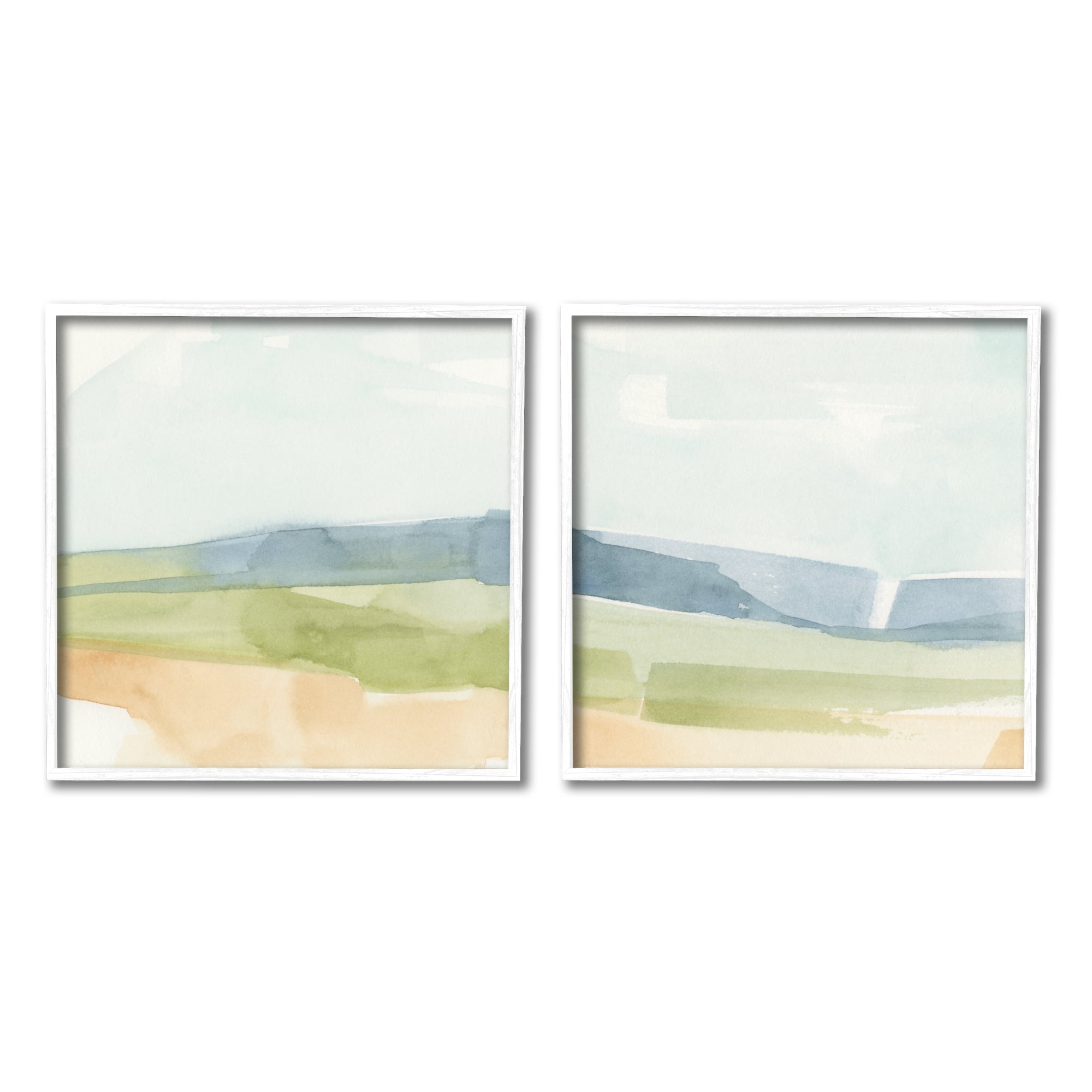Stupell Industries Watercolor Hills Abstract Landscape Blue Green Brown Tones, 17 x 17, Design by Emma Caroline