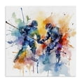thumbnail image 1 of Stupell Industries Contemporary Watercolor Hockey Faceoff Canvas Art, 17 x 17, by Creative Studio, 1 of 8