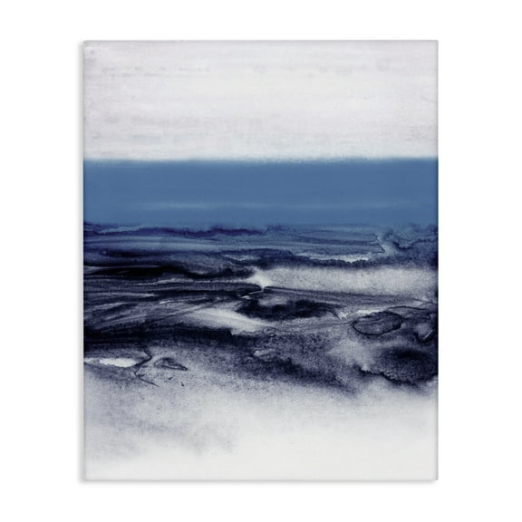 Stupell Industries Watercolor Landscape in Blue Canvas Wall Art design by 1x, 40 x 30