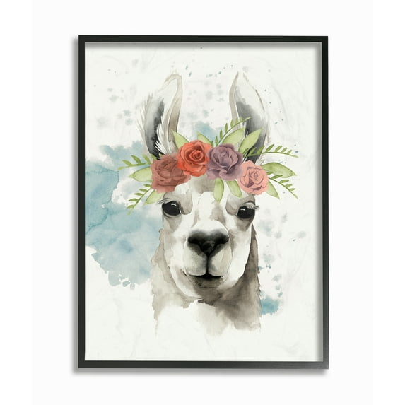 Stupell Industries Watercolor Llama Del Rey Framed Wall Art by Grace Popp