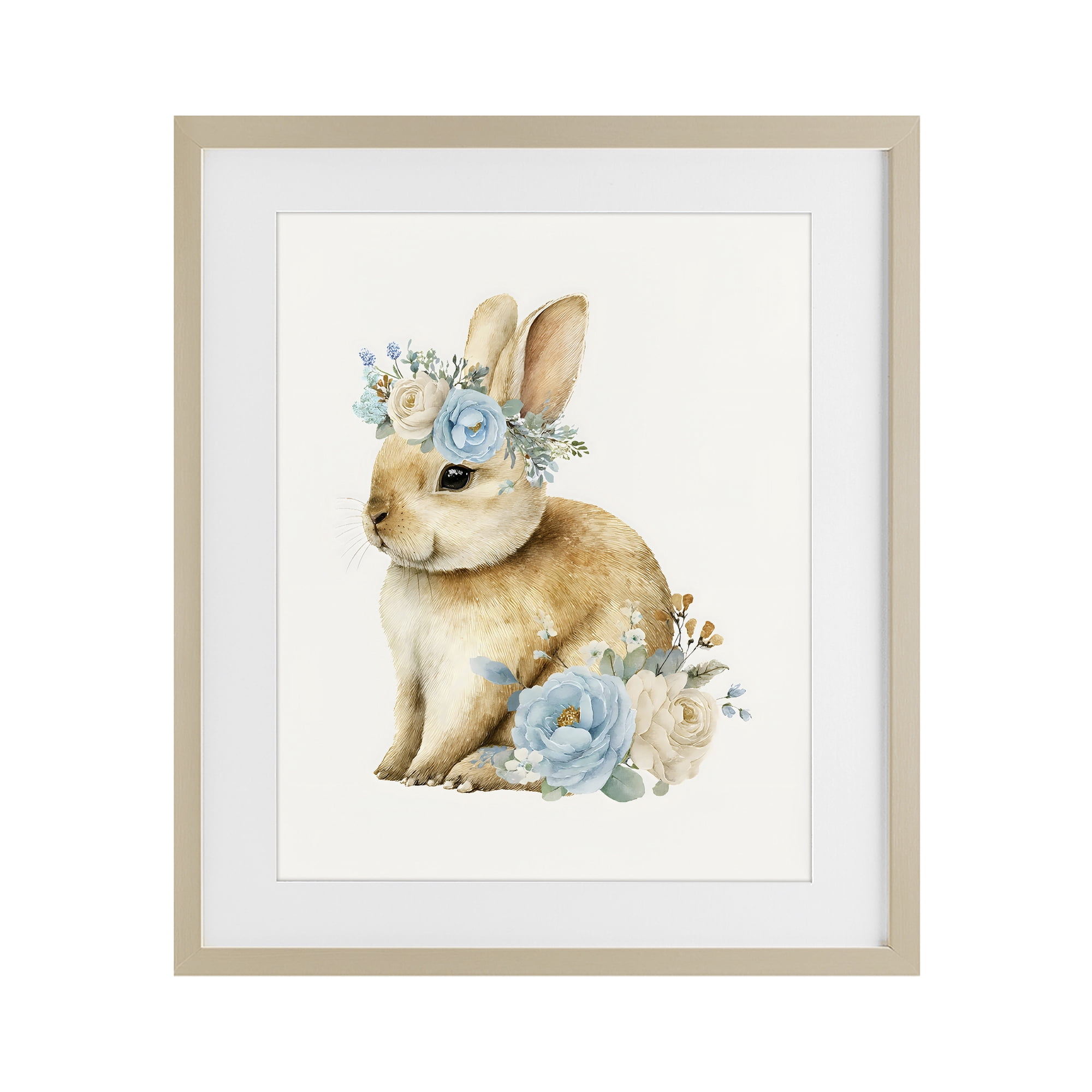 Stupell Industries Watercolor Nursery Bunny Birch Framed Print Under Glass, design by LSR Design Studio