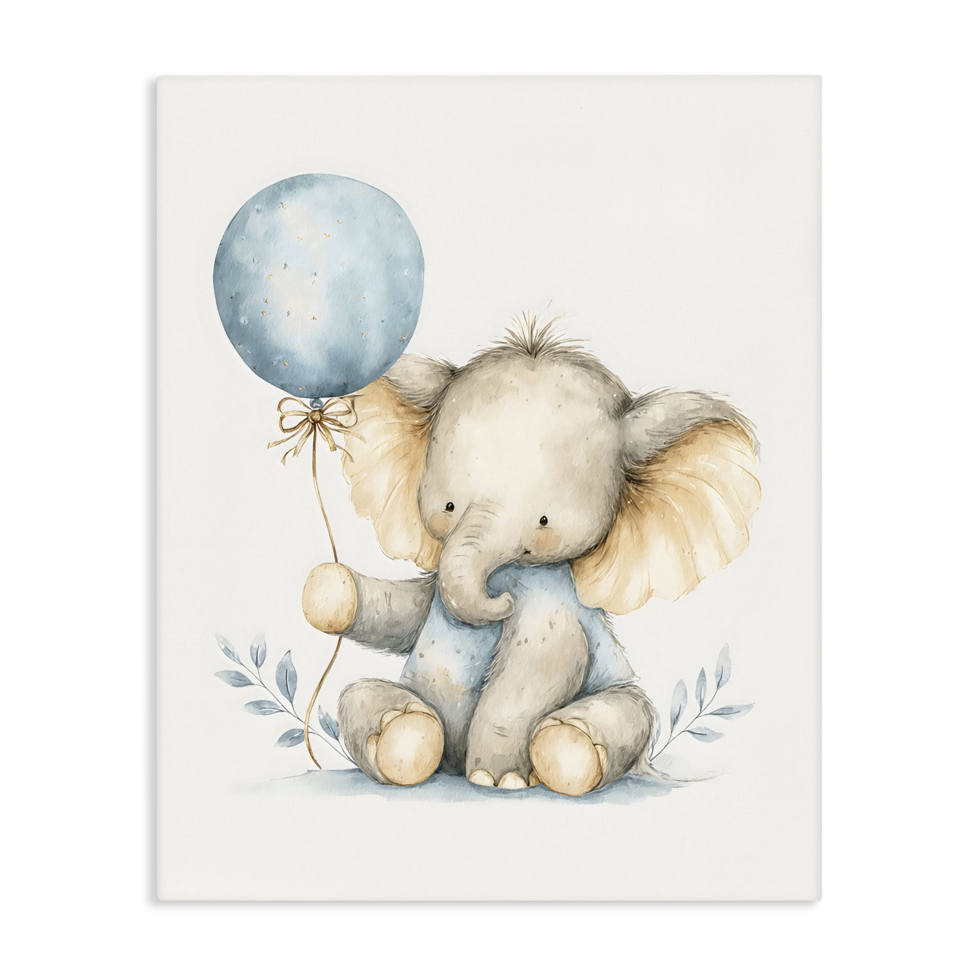 Stupell Industries Watercolor Nursery Elephant Canvas Wall Art, design by LSR Design Studio