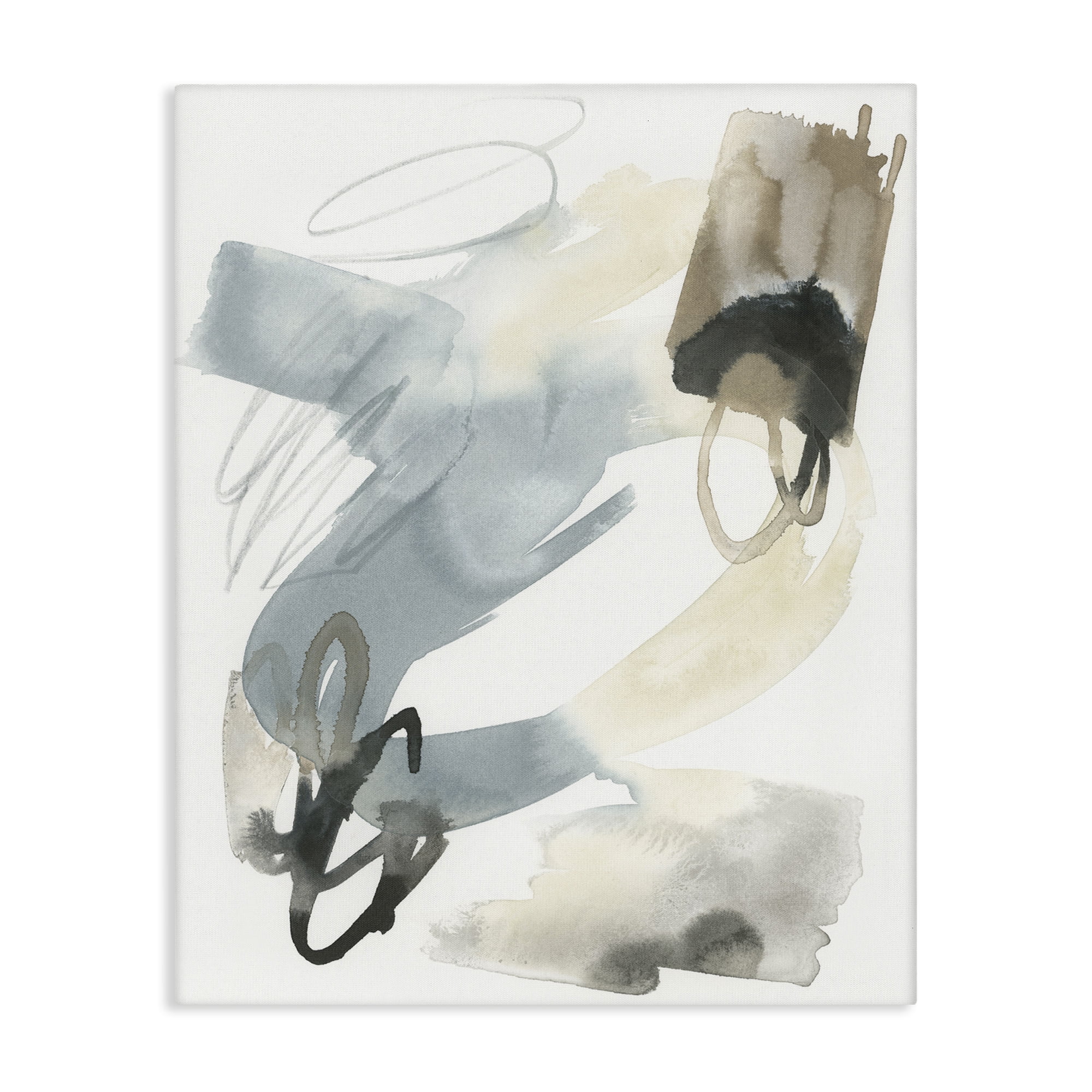 Stupell Industries Watercolor Paint Strokes Abstract Painting Gallery Wrapped Canvas Art Print Wall Art, 36 x 48