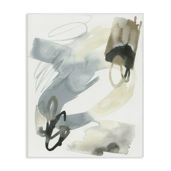 Stupell Industries Watercolor Paint Strokes Abstract Painting Gallery Wrapped Canvas Art Print Wall Art, 36 x 48