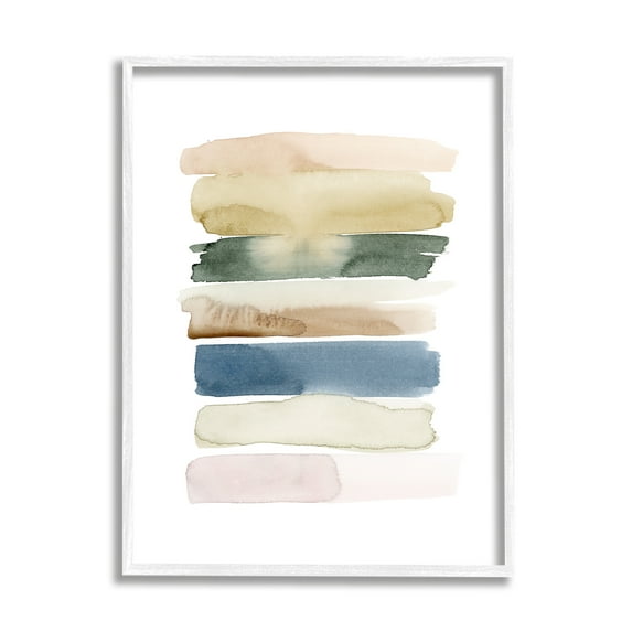 Stupell Industries Watercolor Paint Strokes Stacked Modern Office Painting, 11 x 14, Design by Grace Popp