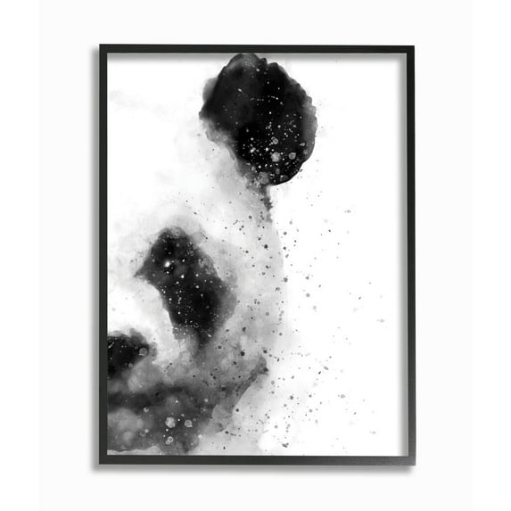 Stupell Industries Watercolor Panda Beer Face Abstract Black White Animal Framed Wall Art Design by Brandon Wong, 16" x 20", Black Framed
