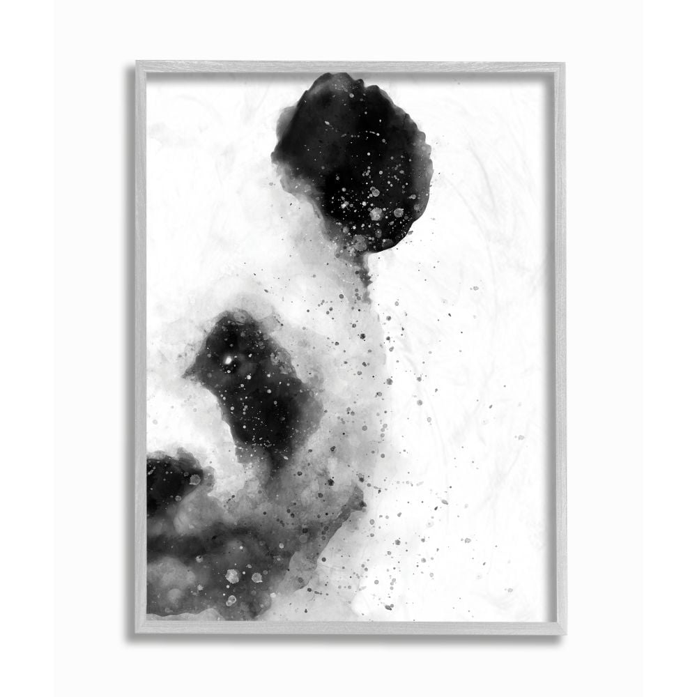 Stupell Industries Watercolor Panda Beer Face Abstract Black White Animal Framed Wall Art Design by Brandon Wong, 16" x 20", Gray Framed