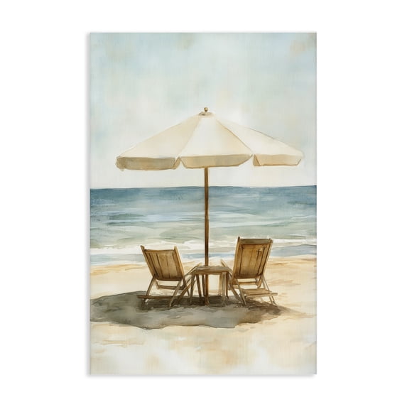 Stupell Industries Coastal Watercolor Paradise Seaside Retreat Canvas Art, 20 x 30, by Petals Prints Design