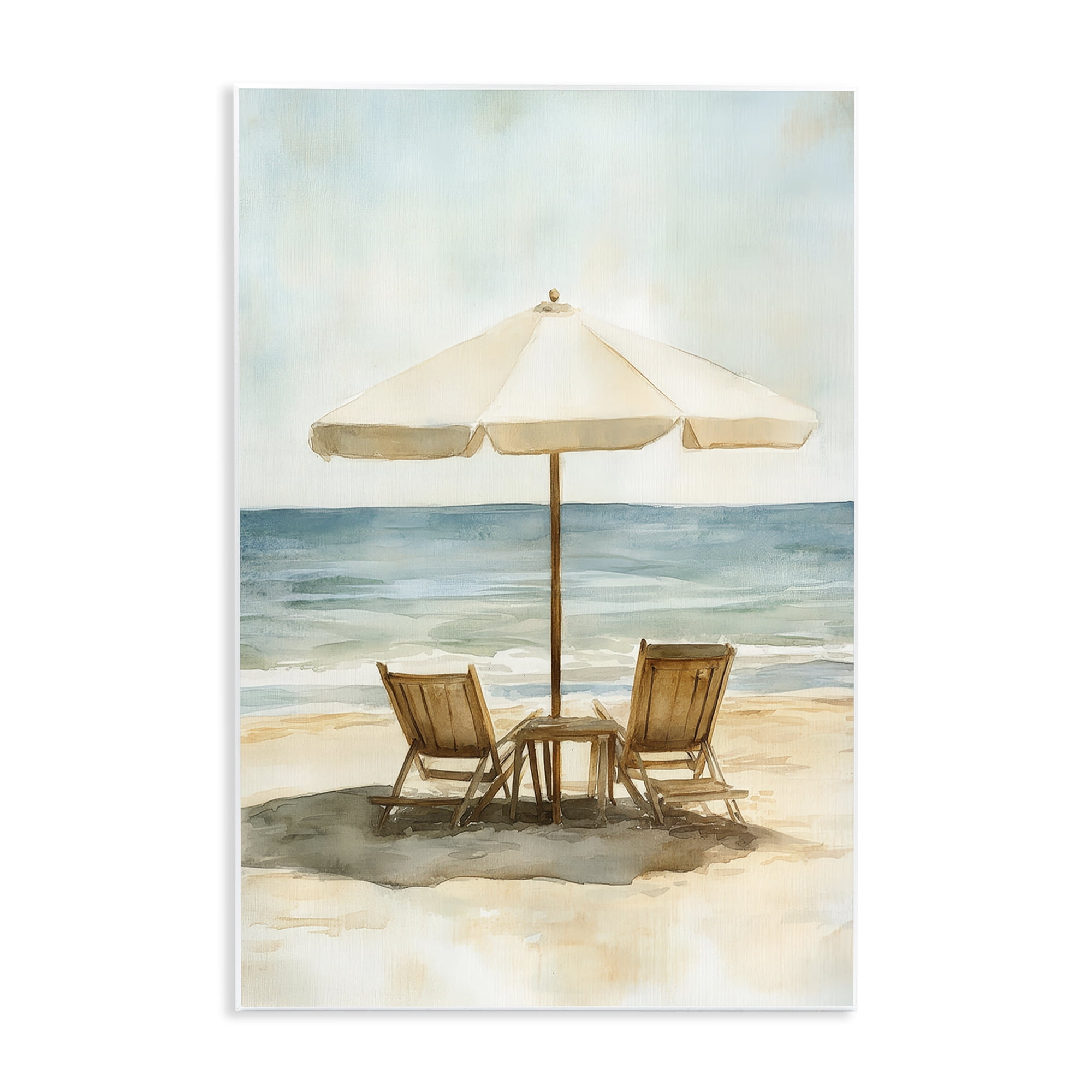 Stupell Industries Watercolor Paradise Seaside Retreat Wall Plaque Art, design by Petal Prints Design