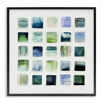 Stupell Industries Watercolor Patterned Squares Abstract Painting Black Framed Art Print Wall Art, 12 x 12