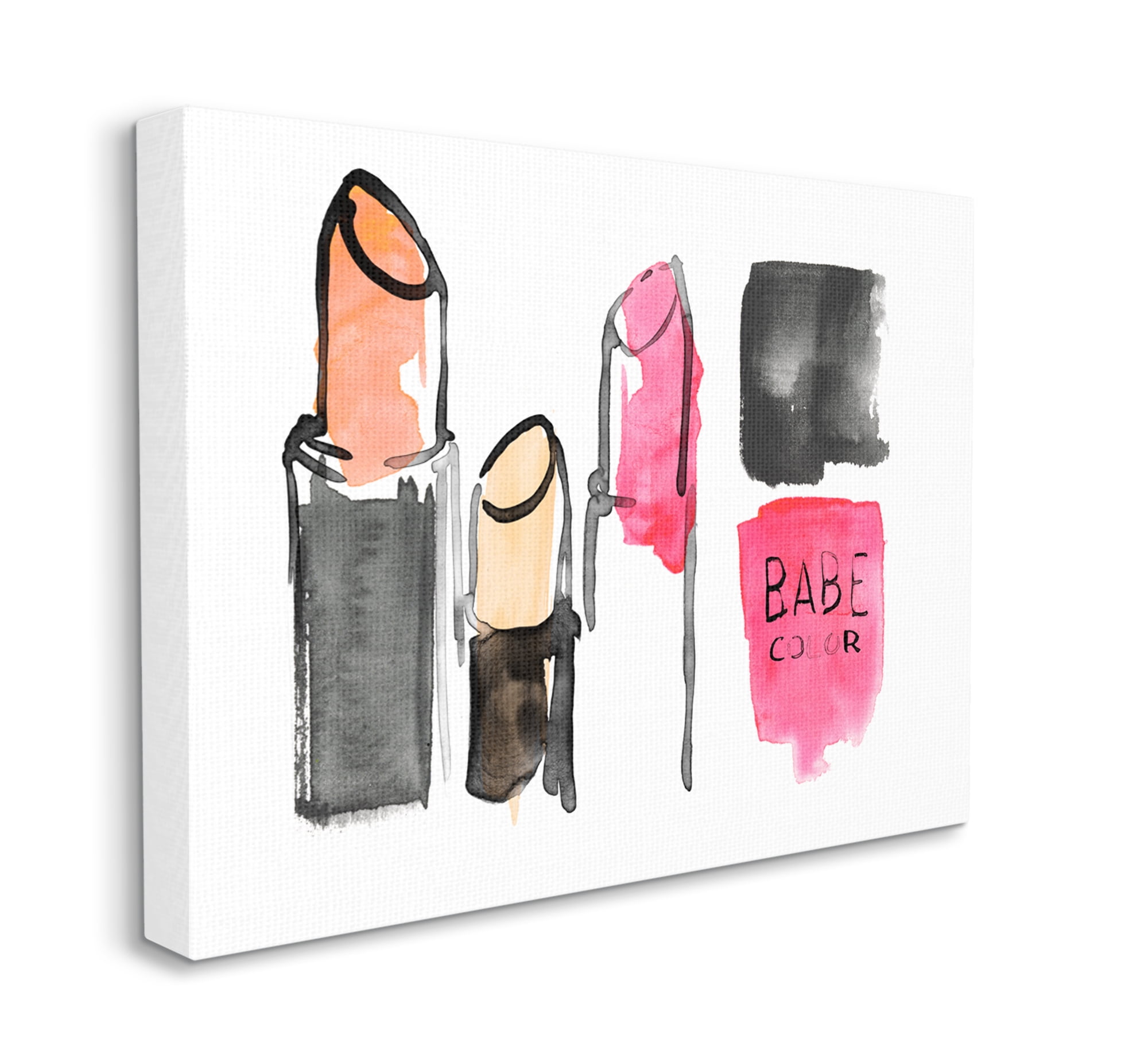 Stupell Industries Watercolor Pink Cosmetics Abstract Fashion Still Life Canvas Wall Art, 30 x 40, Design by Jennifer Paxton Parker