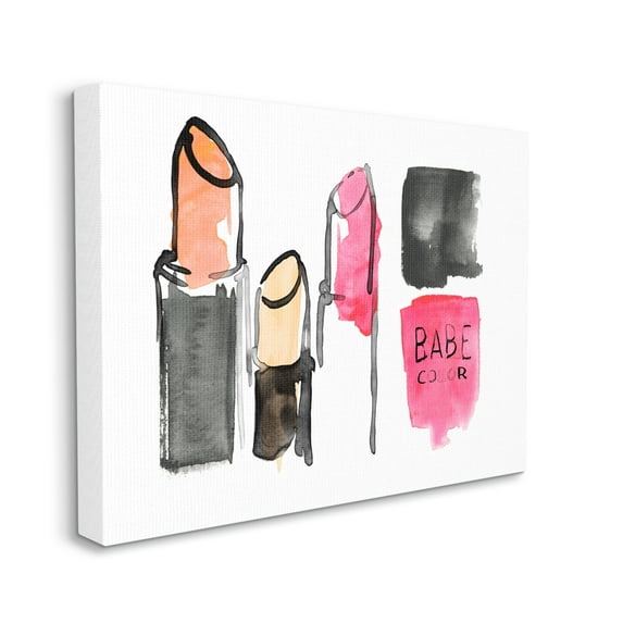 Stupell Industries Watercolor Pink Cosmetics Abstract Fashion Still Life Canvas Wall Art, 30 x 40, Design by Jennifer Paxton Parker