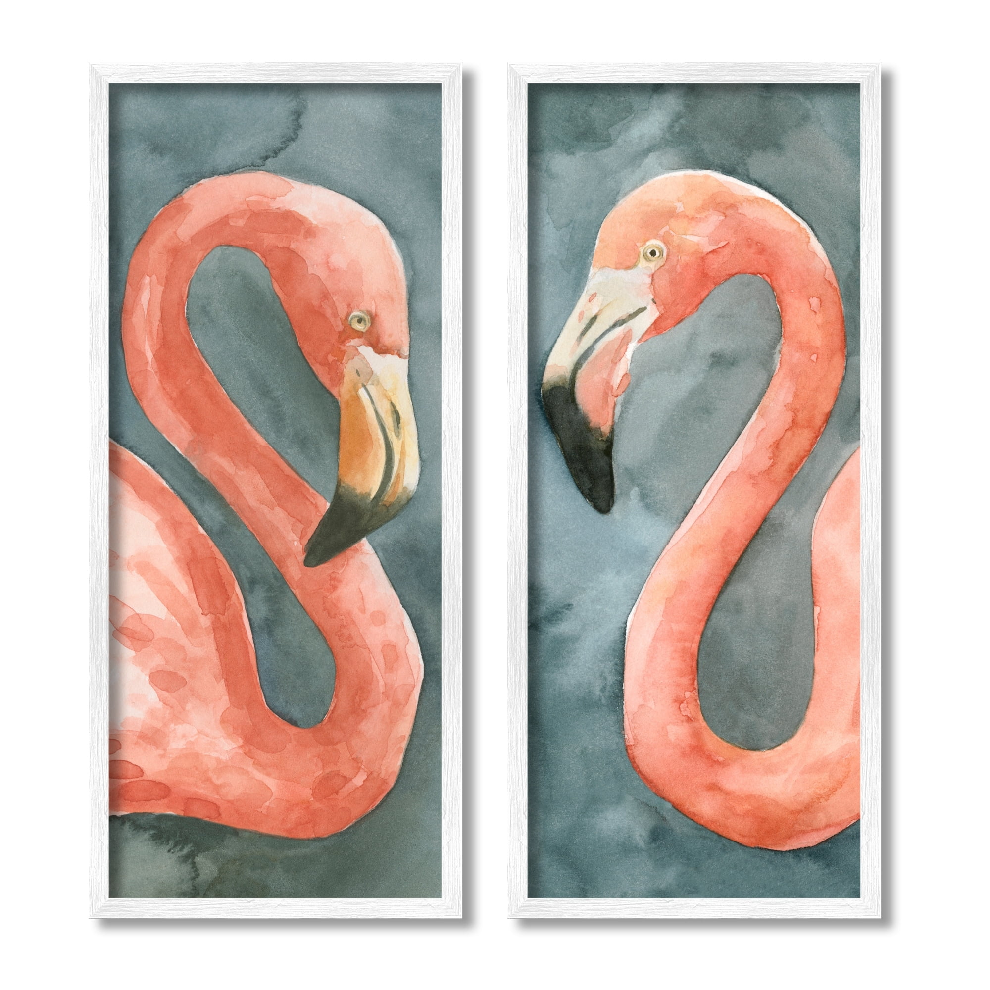 Stupell Industries Watercolor Pink Flamingo Pair Watercolor Animal Portrait, 10 x 24, Design by Emma CarolineÂ&nbsp;