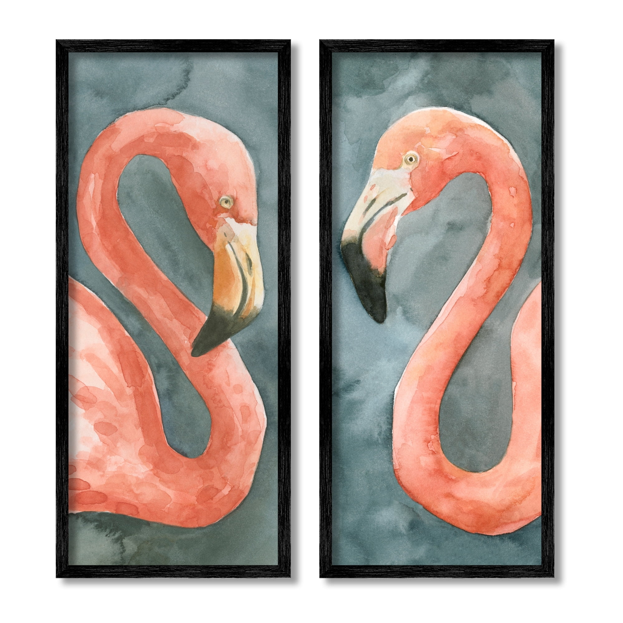 Stupell Industries Watercolor Pink Flamingo Pair Watercolor Animal Portrait, 13 x 30, Design by Emma CarolineÂ&nbsp;