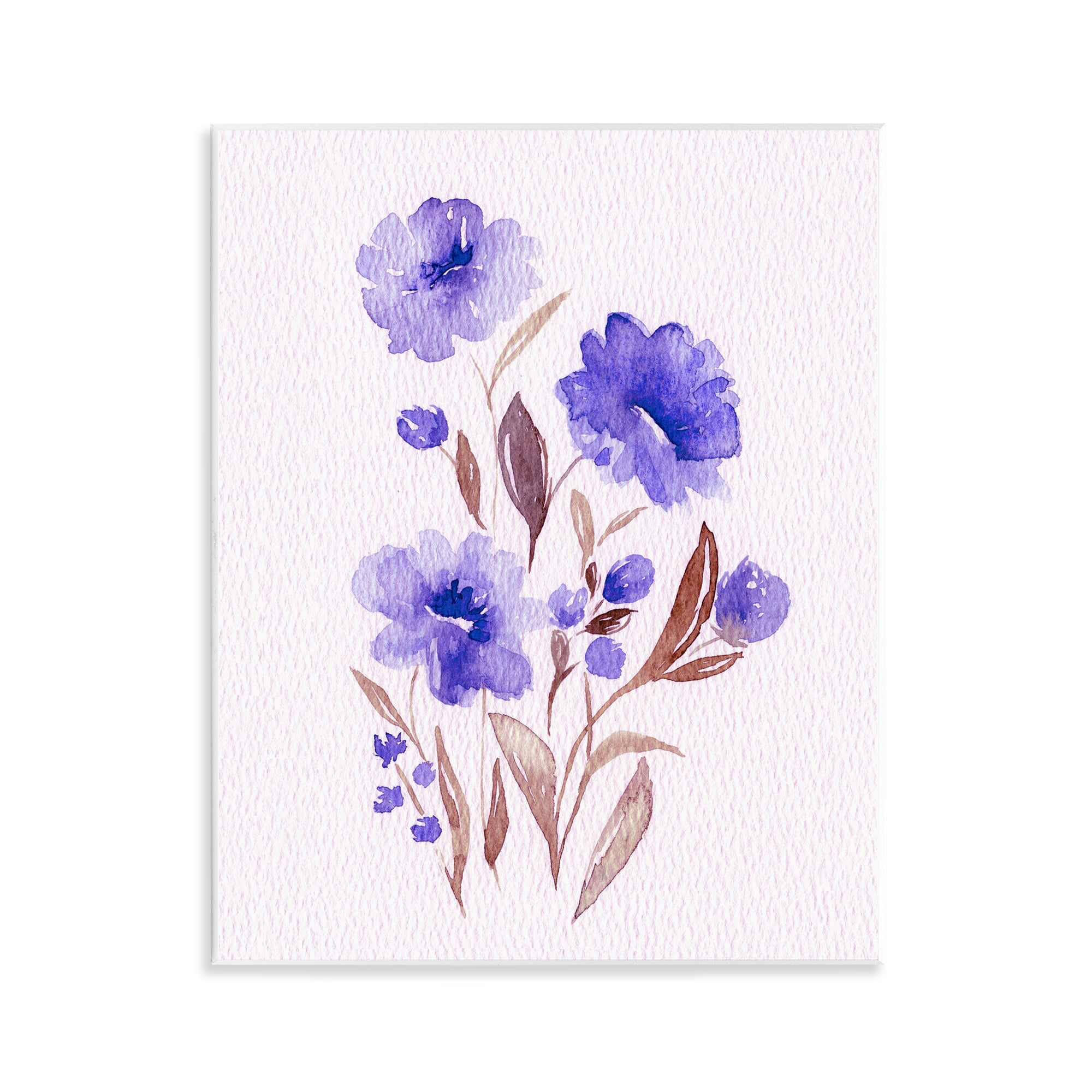 Stupell Industries Watercolor Purple Blossoms Wall Plaque Art, design by Leah Noel Art