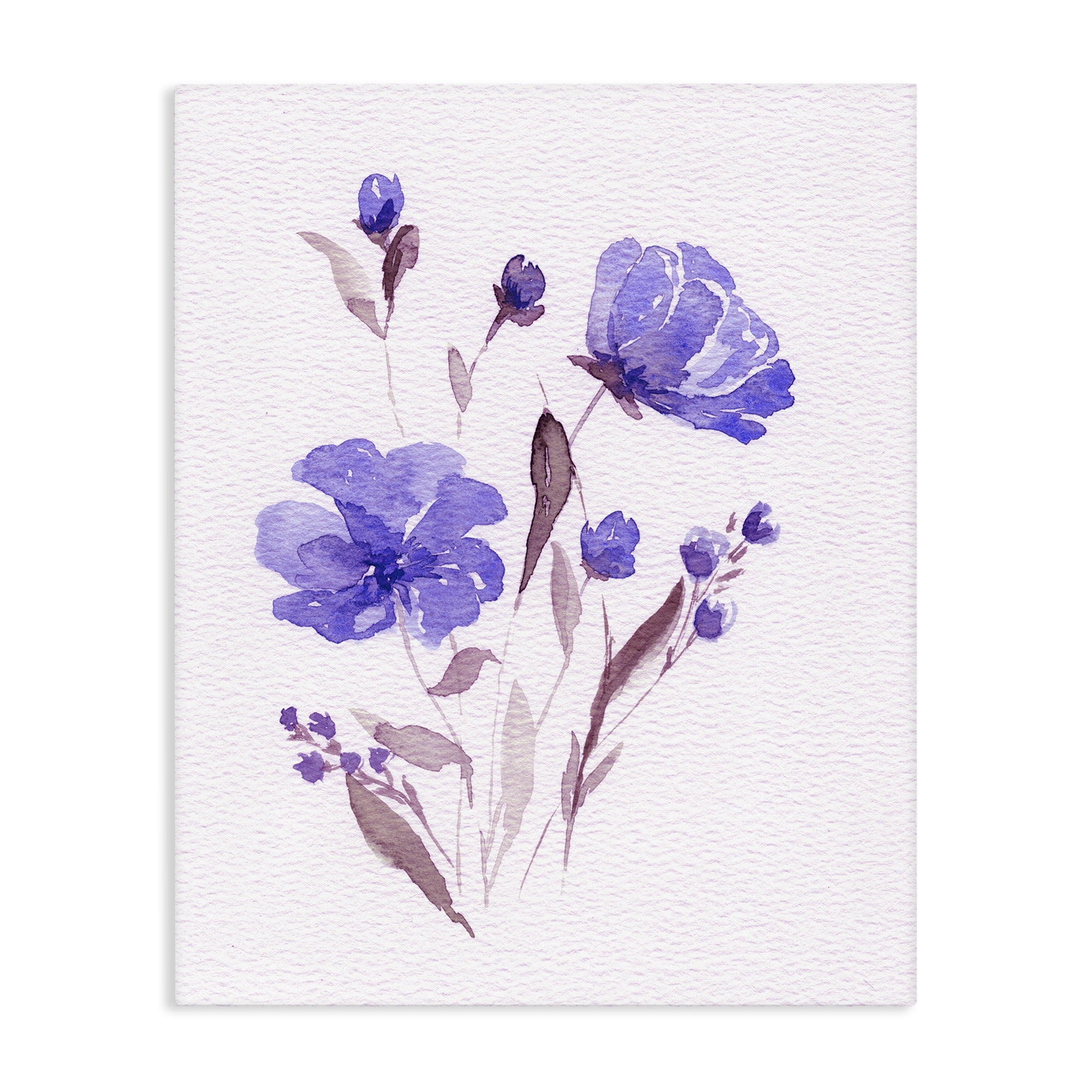 Stupell Industries Watercolor Purple Flowers Canvas Wall Art, design by Leah Noel Art