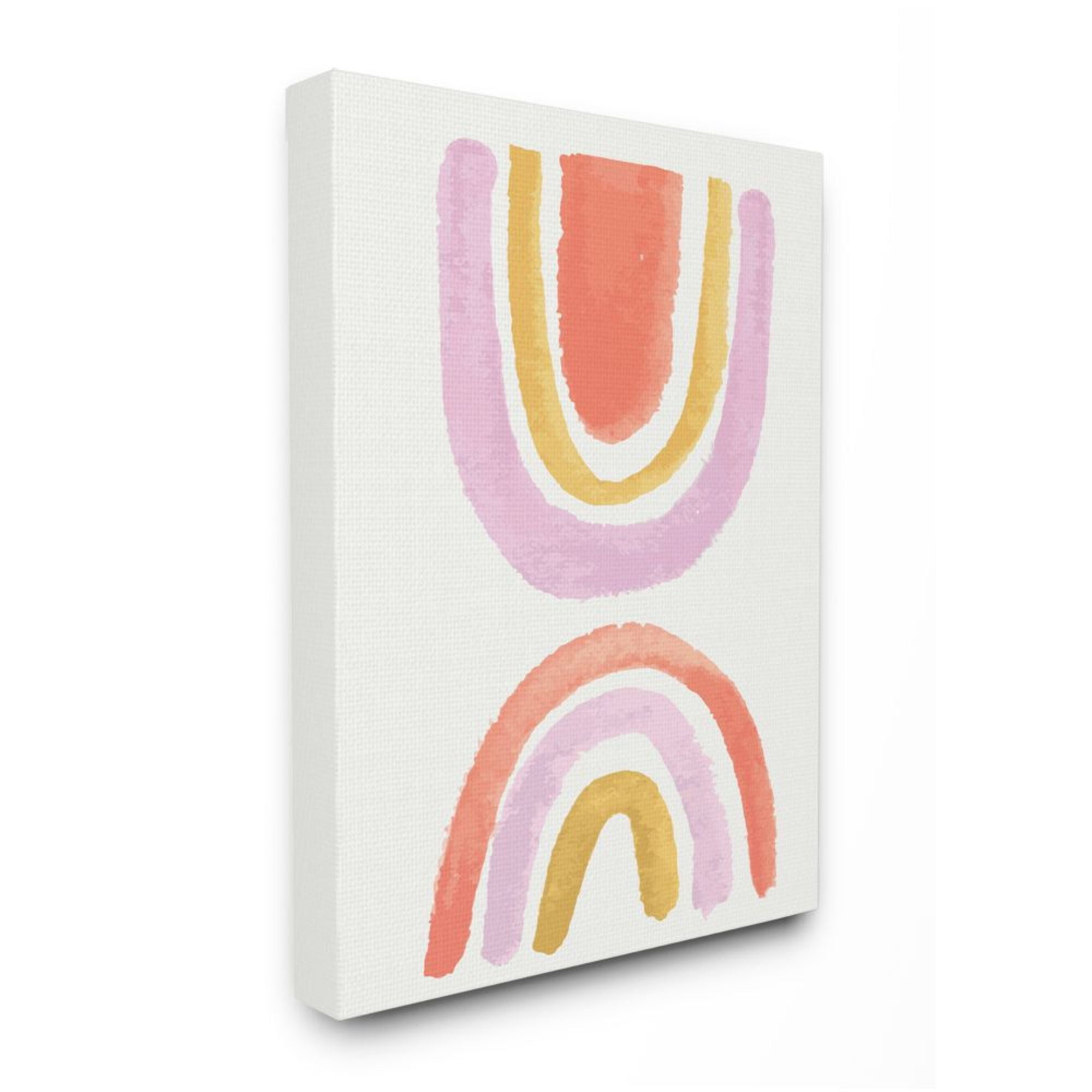 Stupell Industries Watercolor Rainbow Arches Fun Pink Yellow Red Design by Jess Bruggink, 36" x 48"