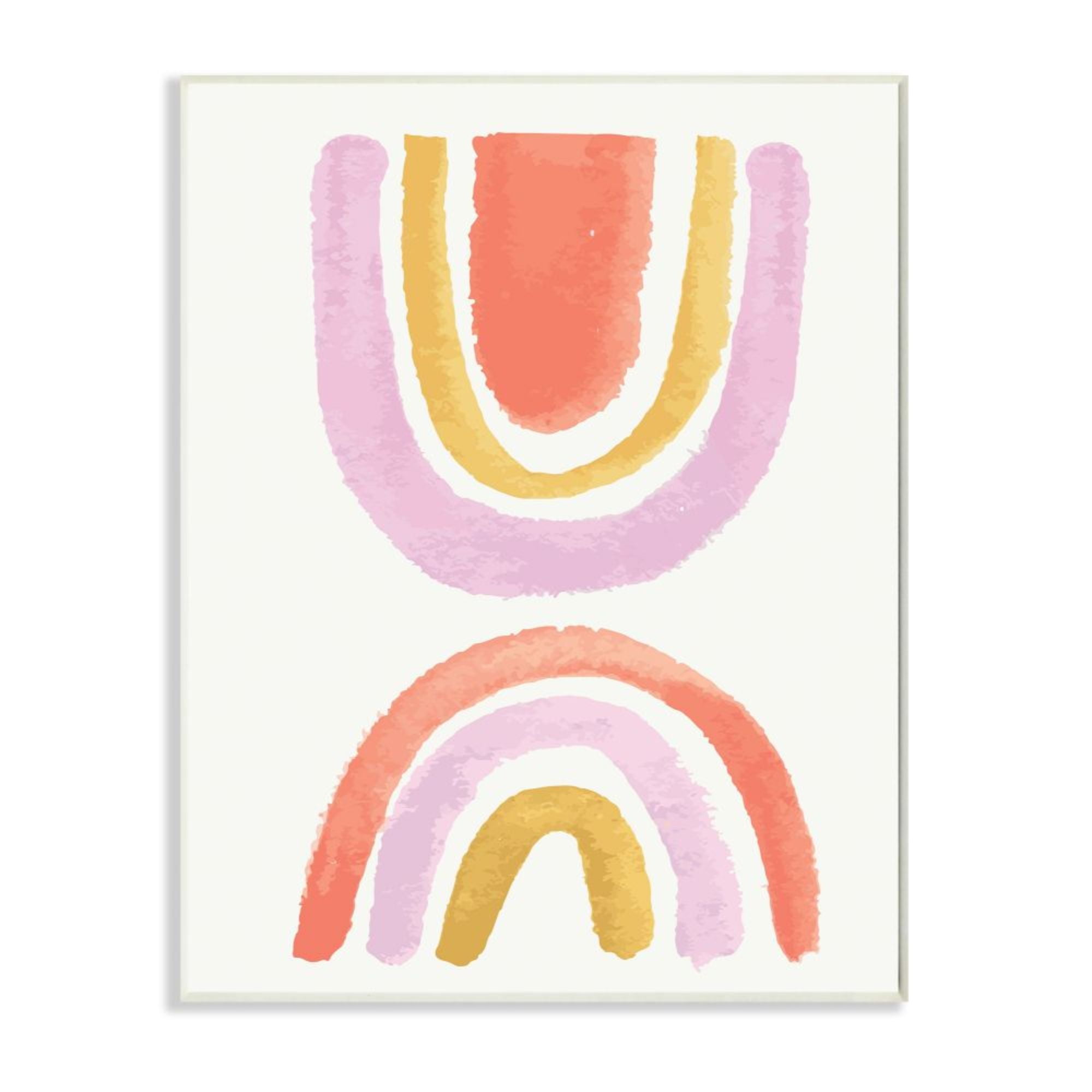 Stupell Industries Watercolor Rainbow Arches Fun Pink Yellow Red Design by Jess Bruggink