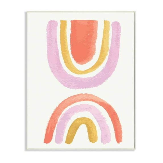 Stupell Industries Watercolor Rainbow Arches Fun Pink Yellow Red Design by Jess Bruggink