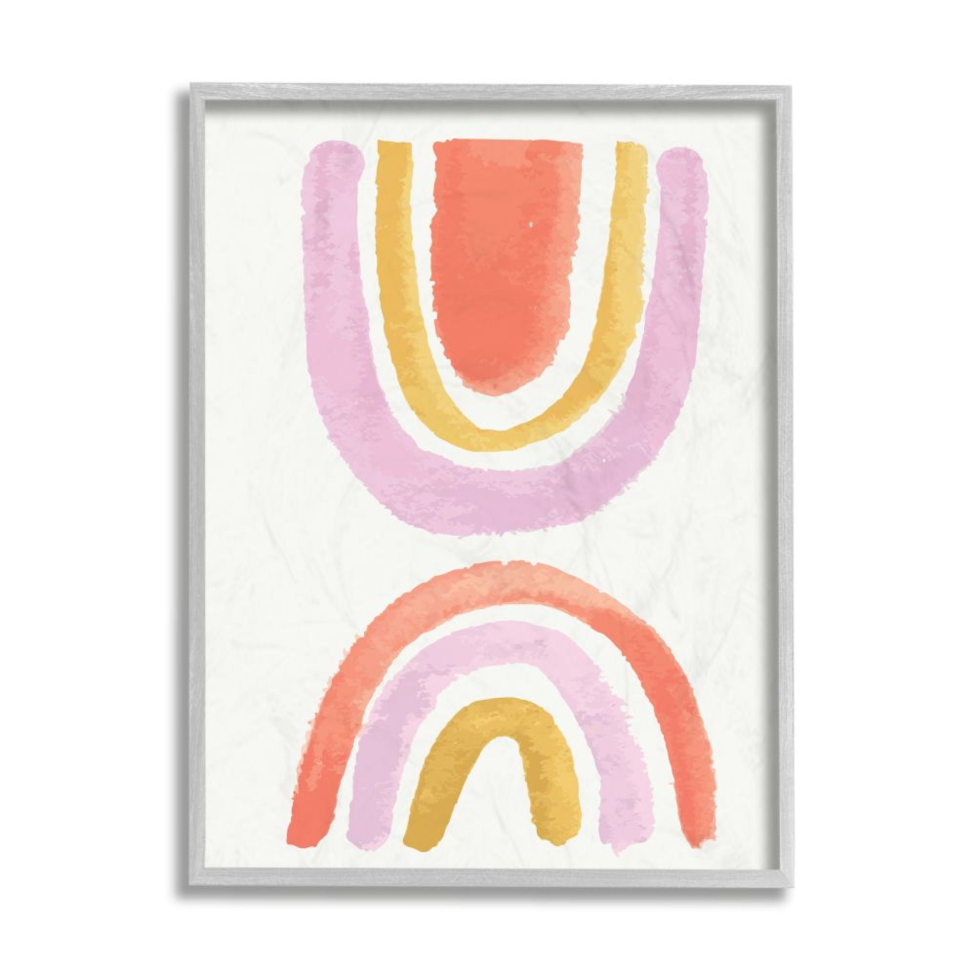 Stupell Industries Watercolor Rainbow Arches Fun Pink Yellow Red Design by Jess Bruggink