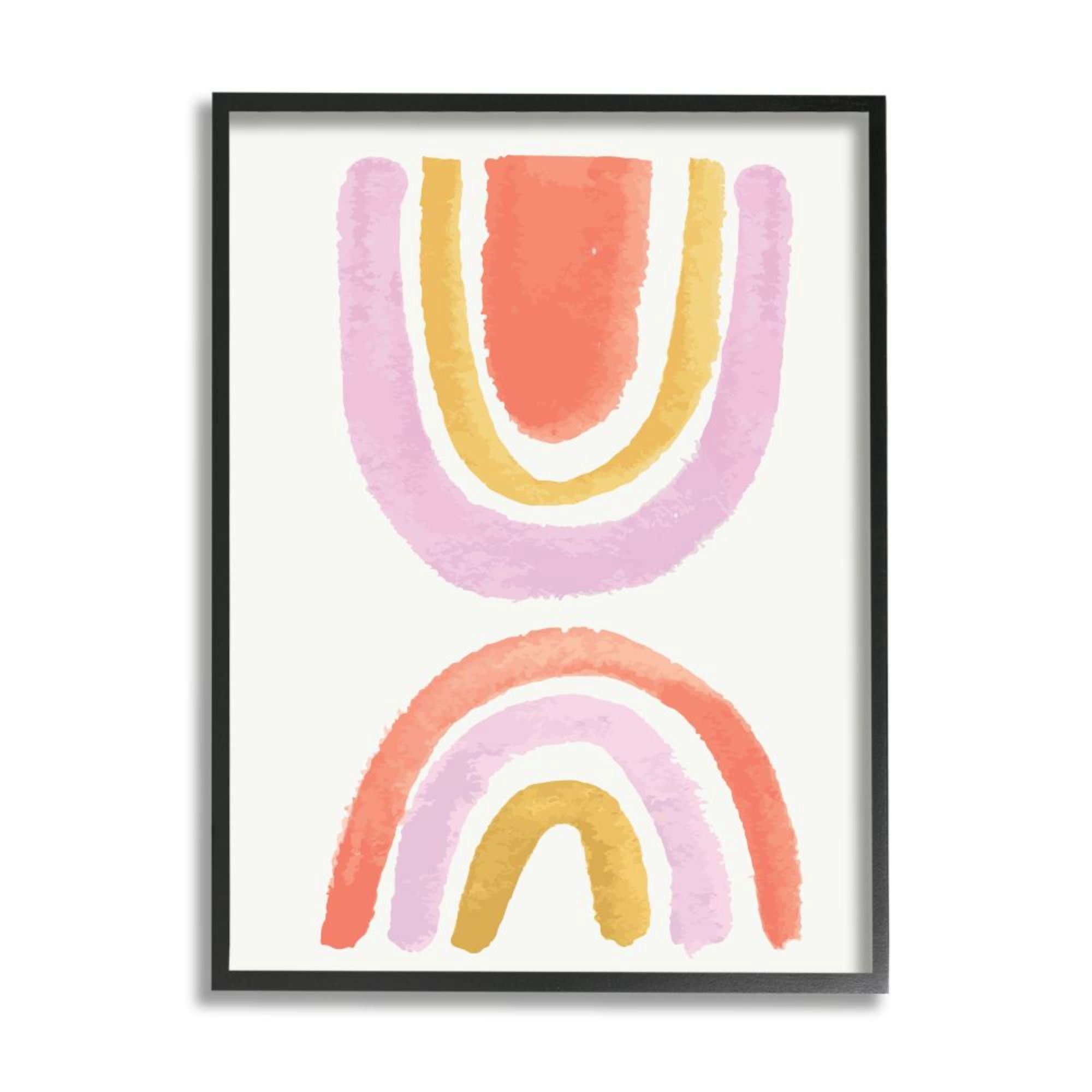 Stupell Industries Watercolor Rainbow Arches Fun Pink Yellow Red Design by Jess Bruggink