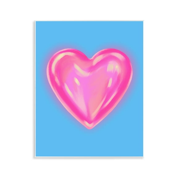 Stupell Industries Watercolor Sculptural Heart Abstract Painting Unframed Art Print Wall Art, 11 x 14