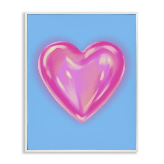 Stupell Industries Watercolor Sculptural Heart Abstract Painting White Framed Art Print Wall Art, 11 x 14