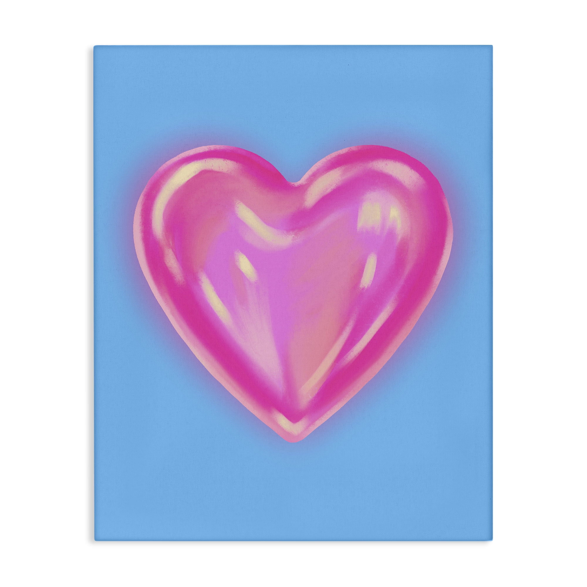 Stupell Industries Watercolor Sculptural Heart Abstract Painting Wrapped Canvas Art Print Wall Art, 16 x 20