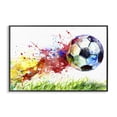 thumbnail image 1 of Stupell Industries Modern Watercolor Soccer Ball in Motion Black Framed Giclee Art, 18 x 12, by Creative Studio, 1 of 8