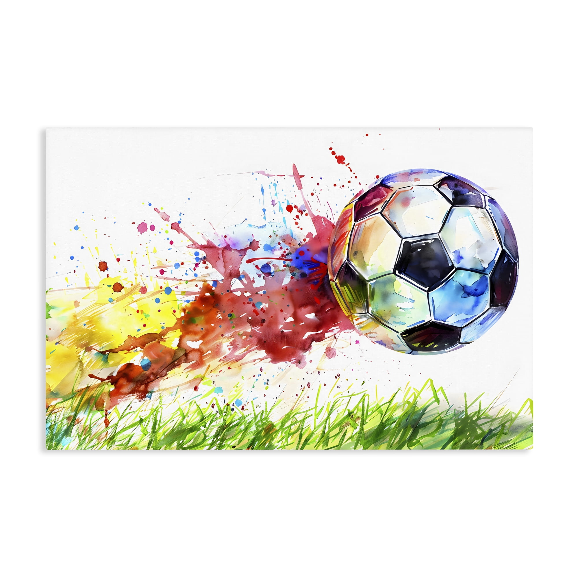 Stupell Industries Watercolor Soccer Ball in Motion Canvas Wall Art, design by Creative Studio
