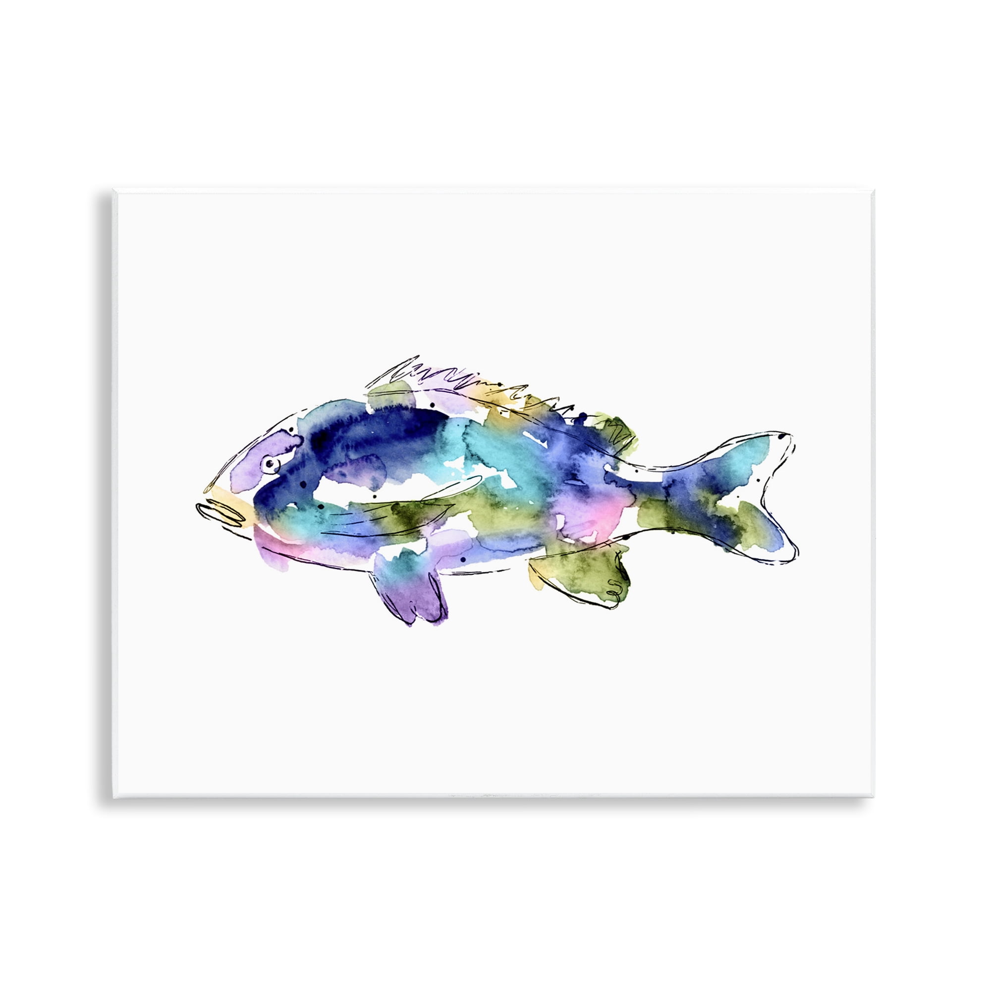 Stupell Industries Watercolor Style Fish Animals & Insects Painting Unframed Art Print Wall Art, 14 x 11