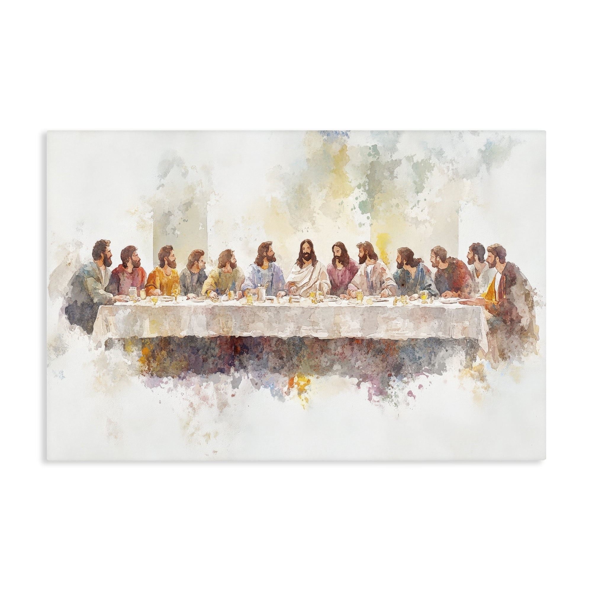 Stupell Industries Watercolor Supper Spirituality Canvas Wall Art, design by Petal Prints Design