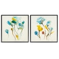 thumbnail image 1 of Stupell Industries Watercolor Teal & Yellow Flowers Abstract Painting Black Framed Art Print Wall Art, 24 x 24, Set of 2, 1 of 2