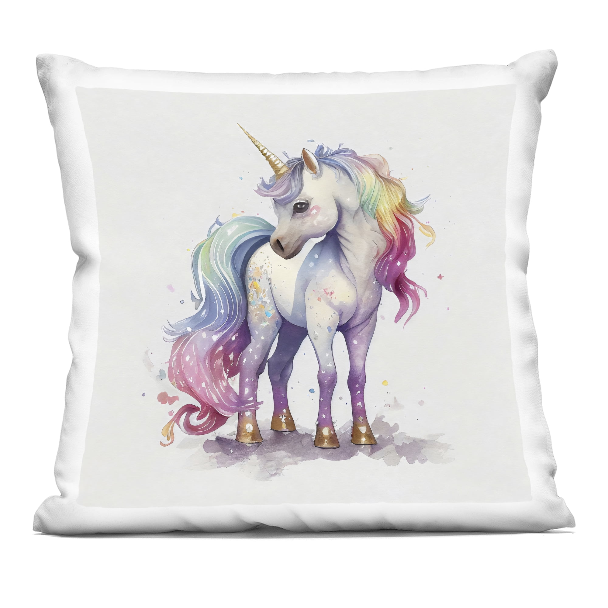 Stupell Industries Watercolor Unicorn & Rainbow Mane Decorative Printed Throw Pillow, design by Creative Studio