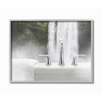 Stupell Industries Waterfall Bath Time Abstract Bathroom Photograph Gray Framed Art Print Wall Art, 16x20, by Milli Villa