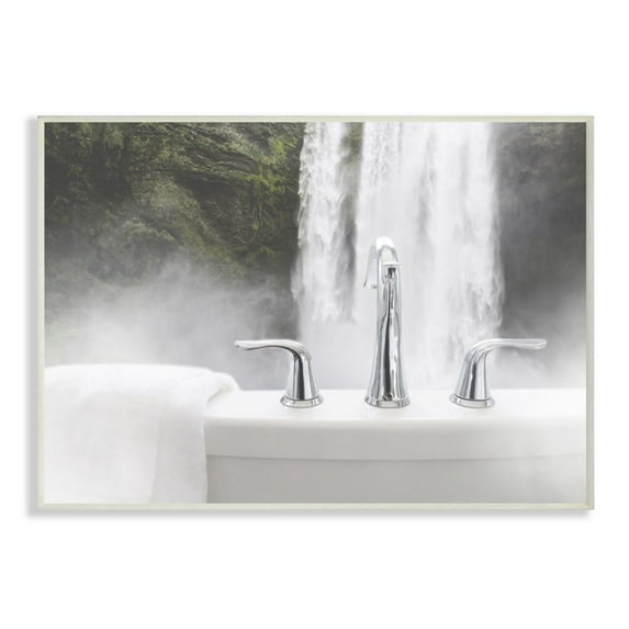 Stupell Industries Waterfall Bath Time Abstract Bathroom Photograph Wall Plaque by Milli Villa