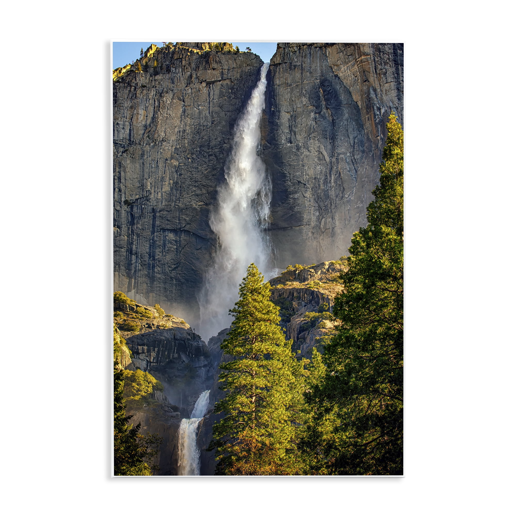 Stupell Industries Waterfall Between Cliffs Landscape & Nature Photography Unframed Art Print Wall Art, 13 x 19