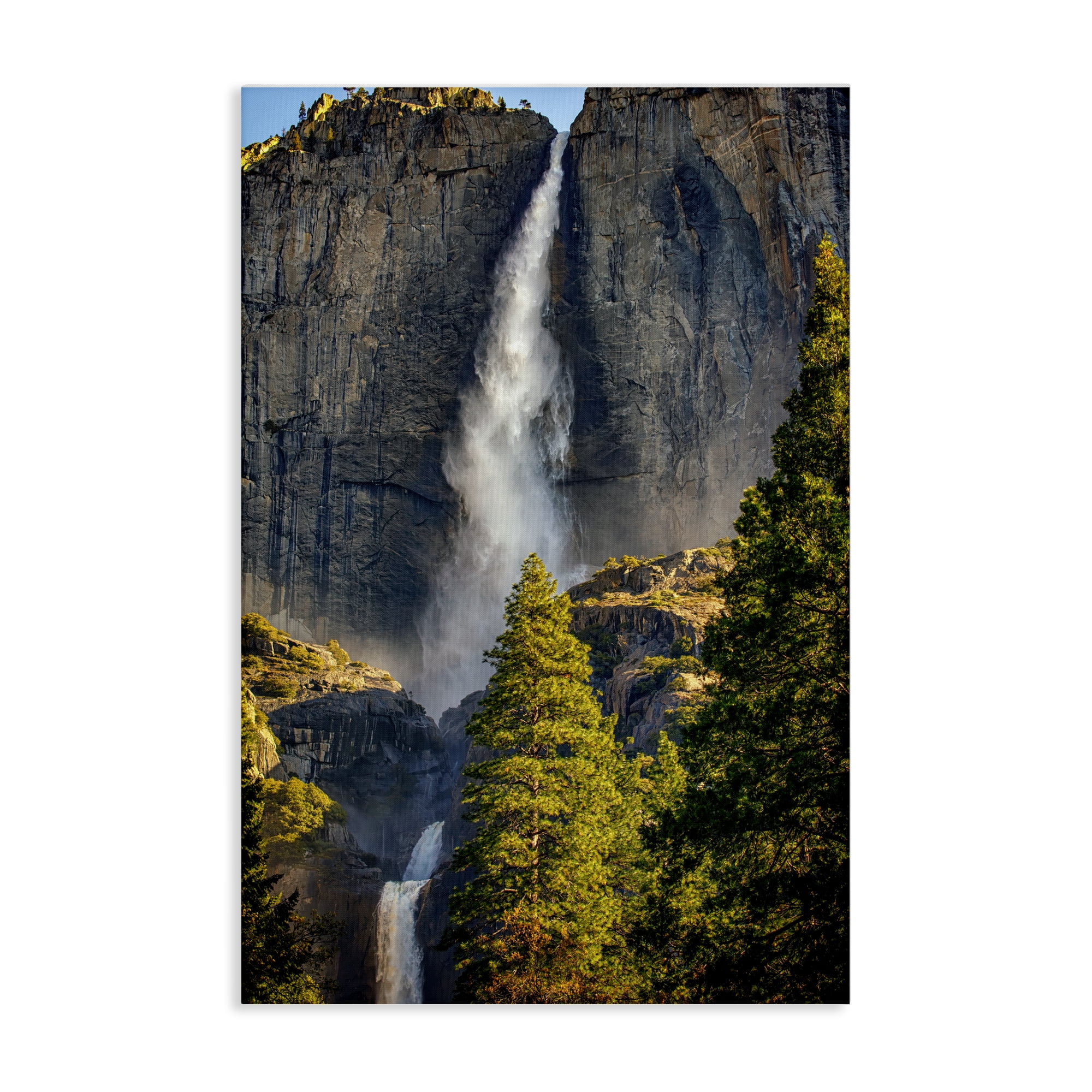 Stupell Industries Waterfall Between Cliffs Landscape & Nature Photography Wrapped Canvas Art Print Wall Art, 24 x 36