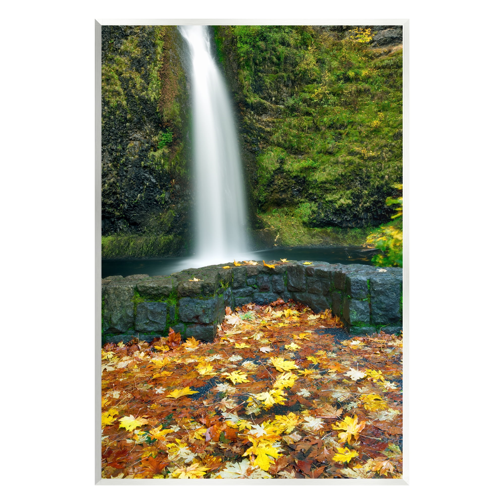 Stupell Industries Waterfall Foliage Photography Nature Photography Unframed Art Print Wall Art, 10 x 15