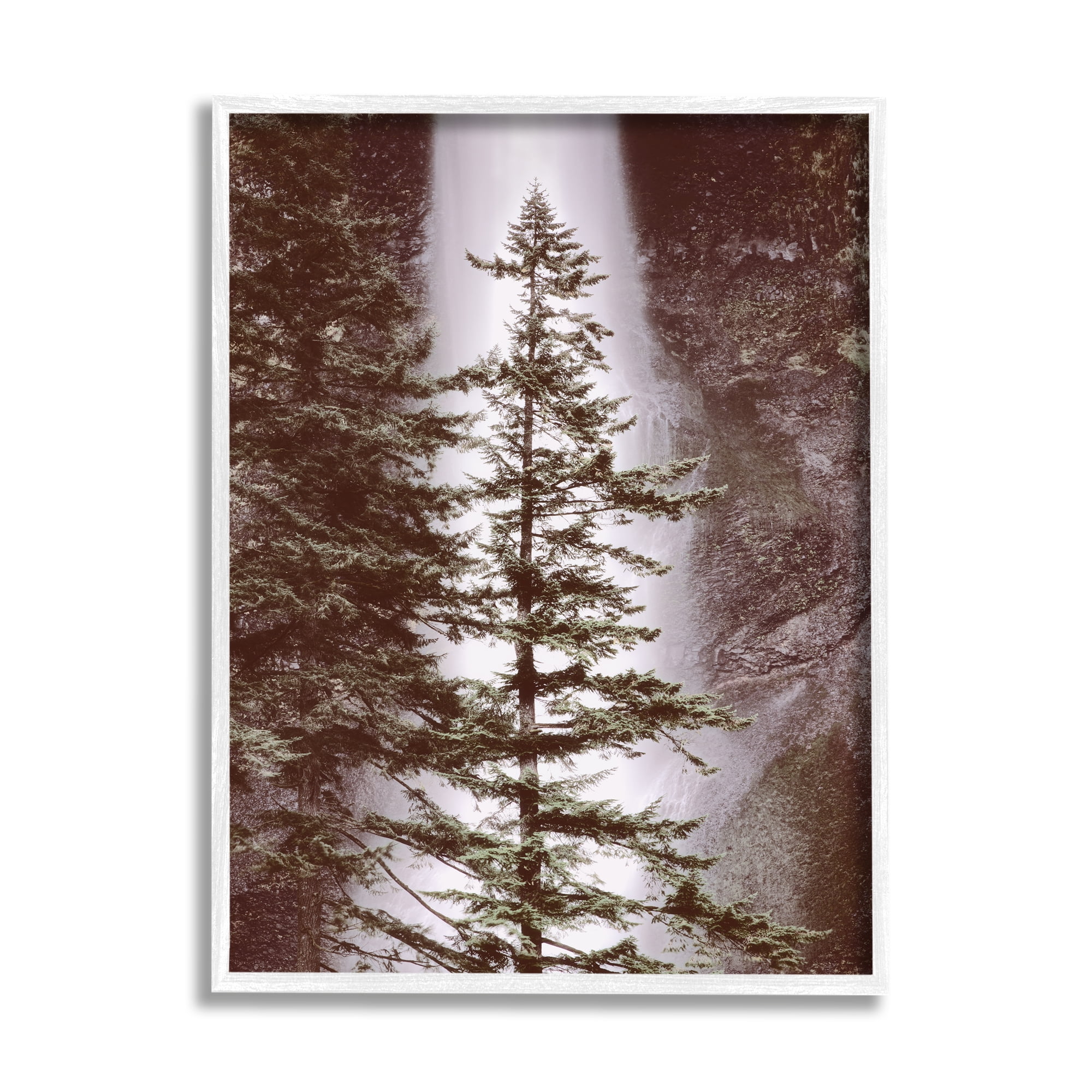 Stupell Industries Waterfall Nature Photography Nature Photography White Framed Art Print Wall Art, 11 x 14