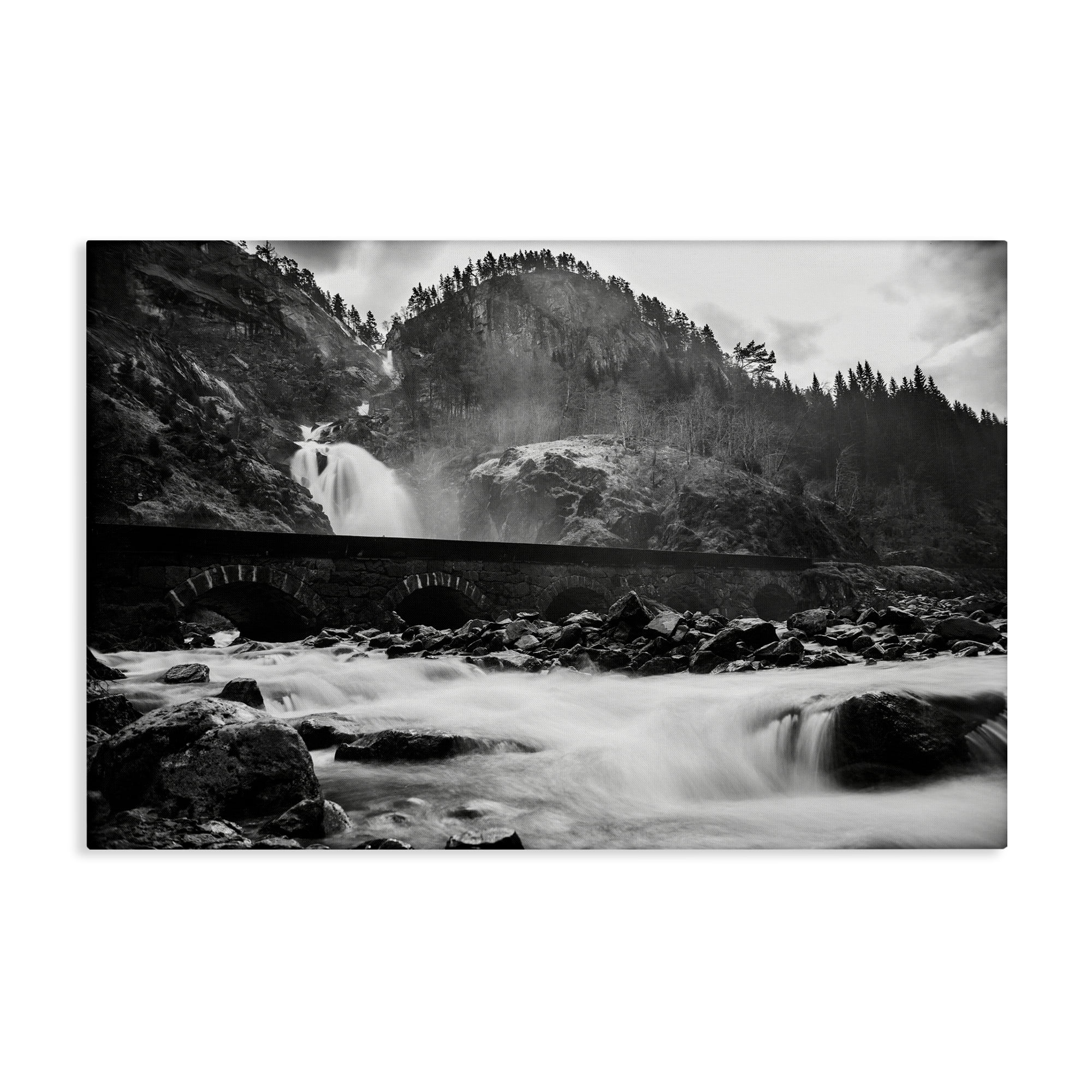 Stupell Industries Waterfall Ravine Photography Landscape & Nature Photography Wrapped Canvas Art Print Wall Art, 36 x 24